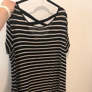 Black and White Striped T-shirt Dress